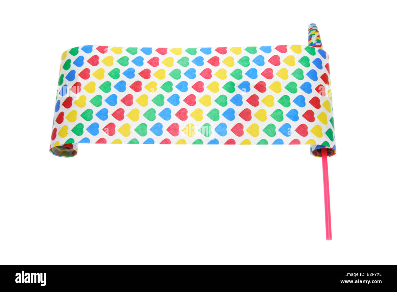 Drapeau du parti avec amour Coeurs Banque D'Images