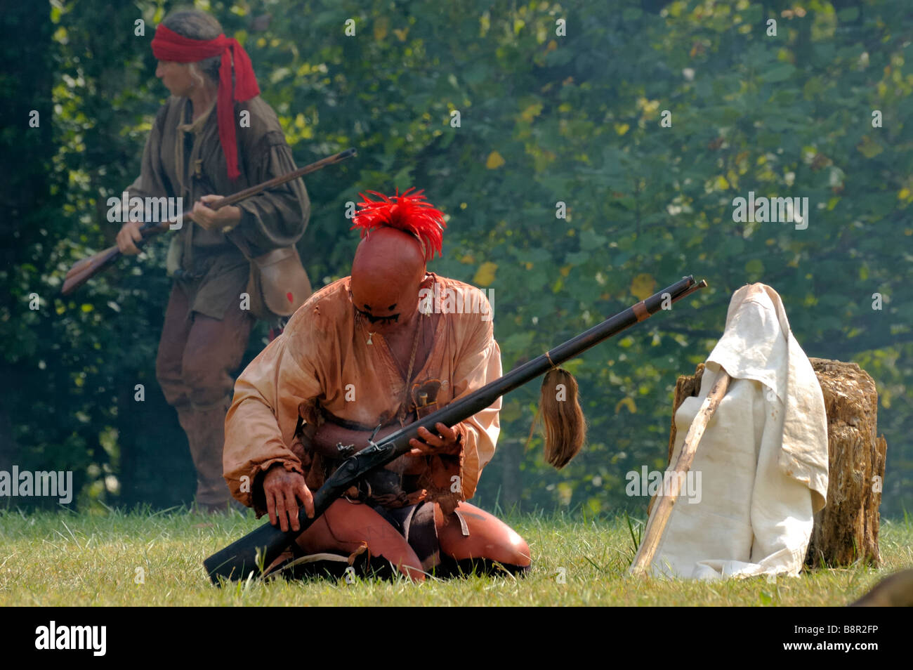 Native American Indian reenactors de Fort Boonesborough Kentucky USA Banque D'Images