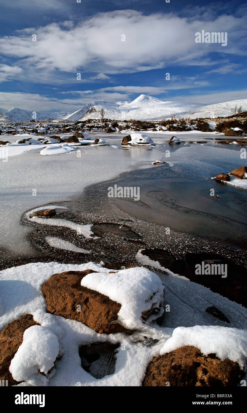 L'hiver à Rannoch Moor et Mont Noir, Highlands, Scotland Banque D'Images