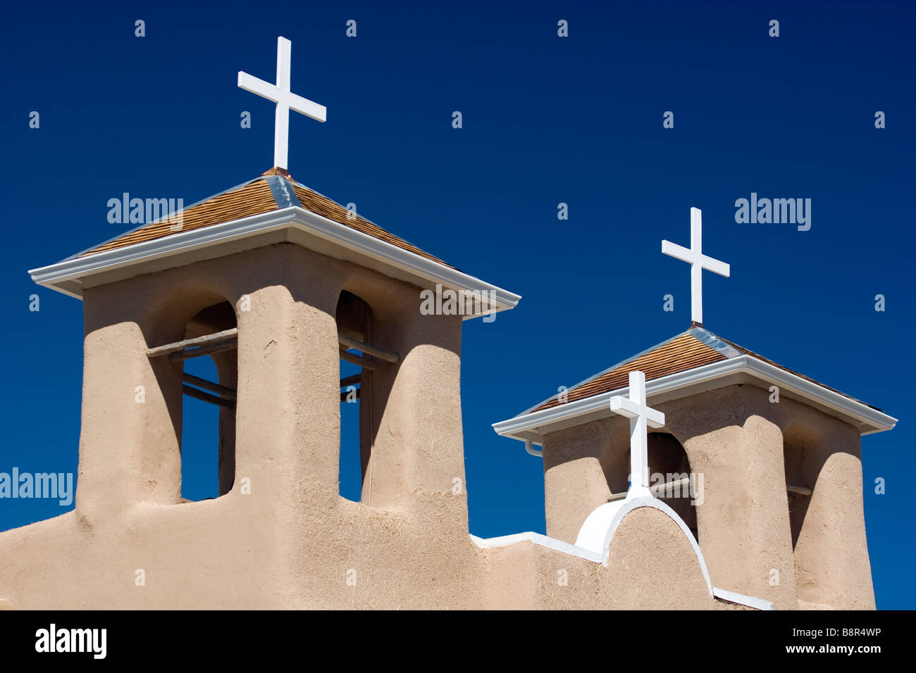 L'architecture d'Adobe à l'église de San Francisco de Asis dans Ranchos de Taos Nouveau Mexique USA Banque D'Images