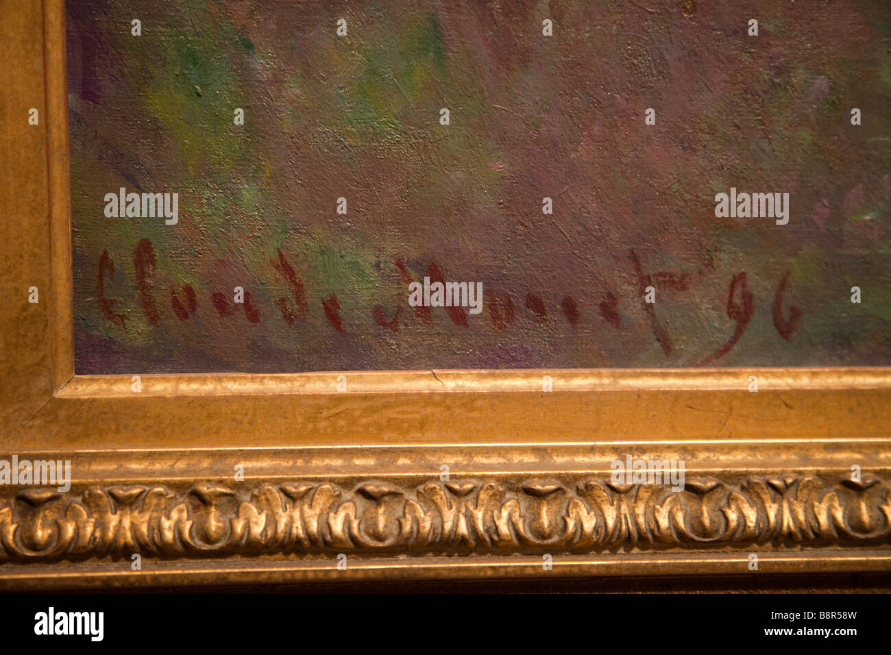 La signature de Claude Monet sur l'une de ses peintures Banque D'Images