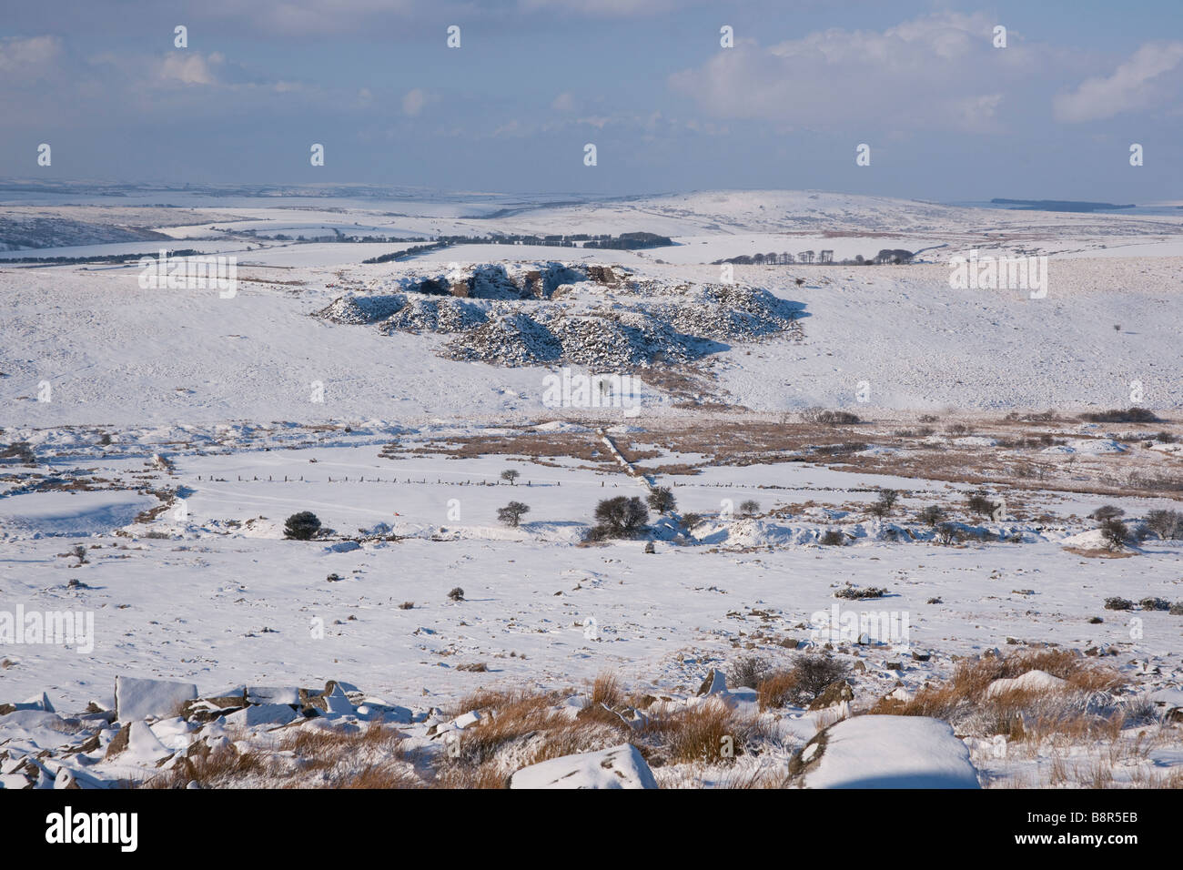 Bodmin Moor dans la neige Banque D'Images