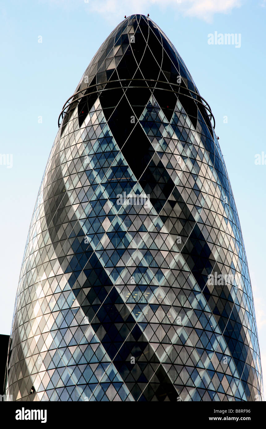 Haut de Swiss Re Building (cornichon), Londres Banque D'Images