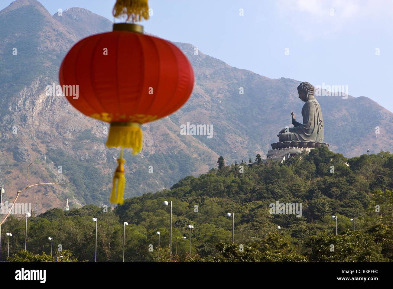 Big Buddha à Ngong Ping l'île de Lantau à Hong Kong. Banque D'Images