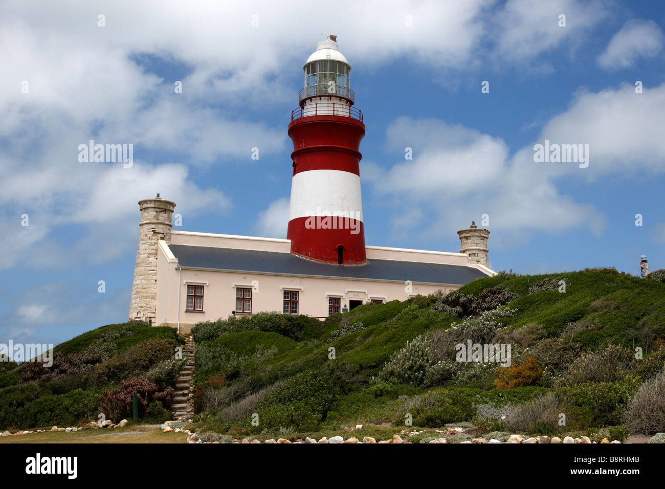 Cap agulhas lighthouse et musée construit en 1848 et restauré en 1988 l'Afrique du Sud Banque D'Images