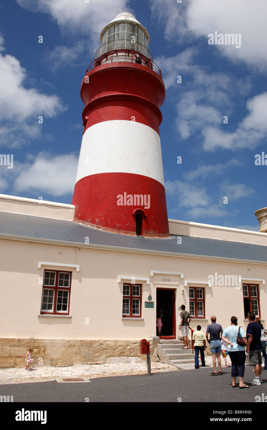 Cap agulhas lighthouse et musée construit en 1848 et restauré en 1988 l'Afrique du Sud Banque D'Images