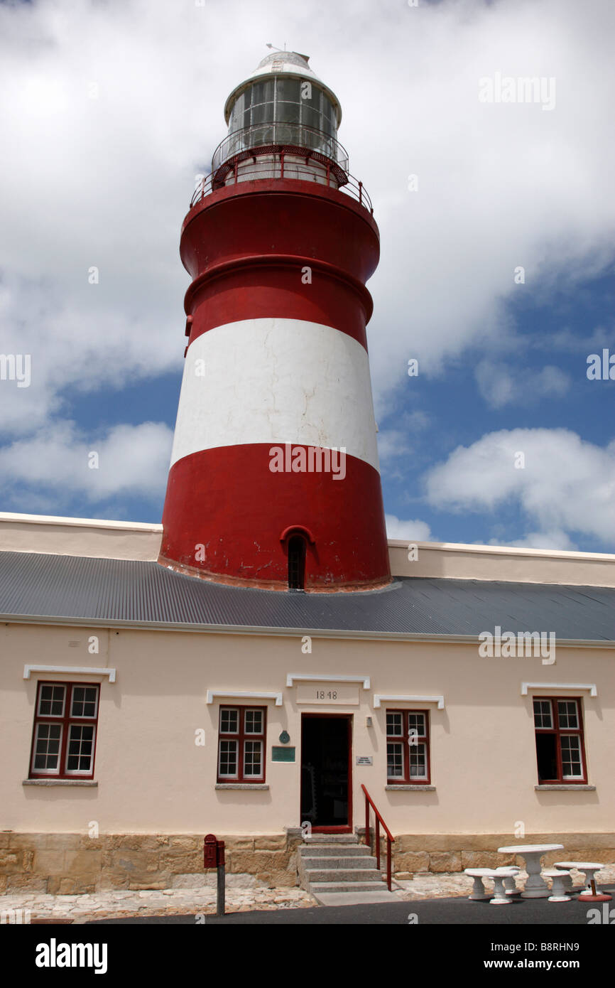 Cap agulhas lighthouse et musée construit en 1848 et restauré en 1988 l'Afrique du Sud Banque D'Images
