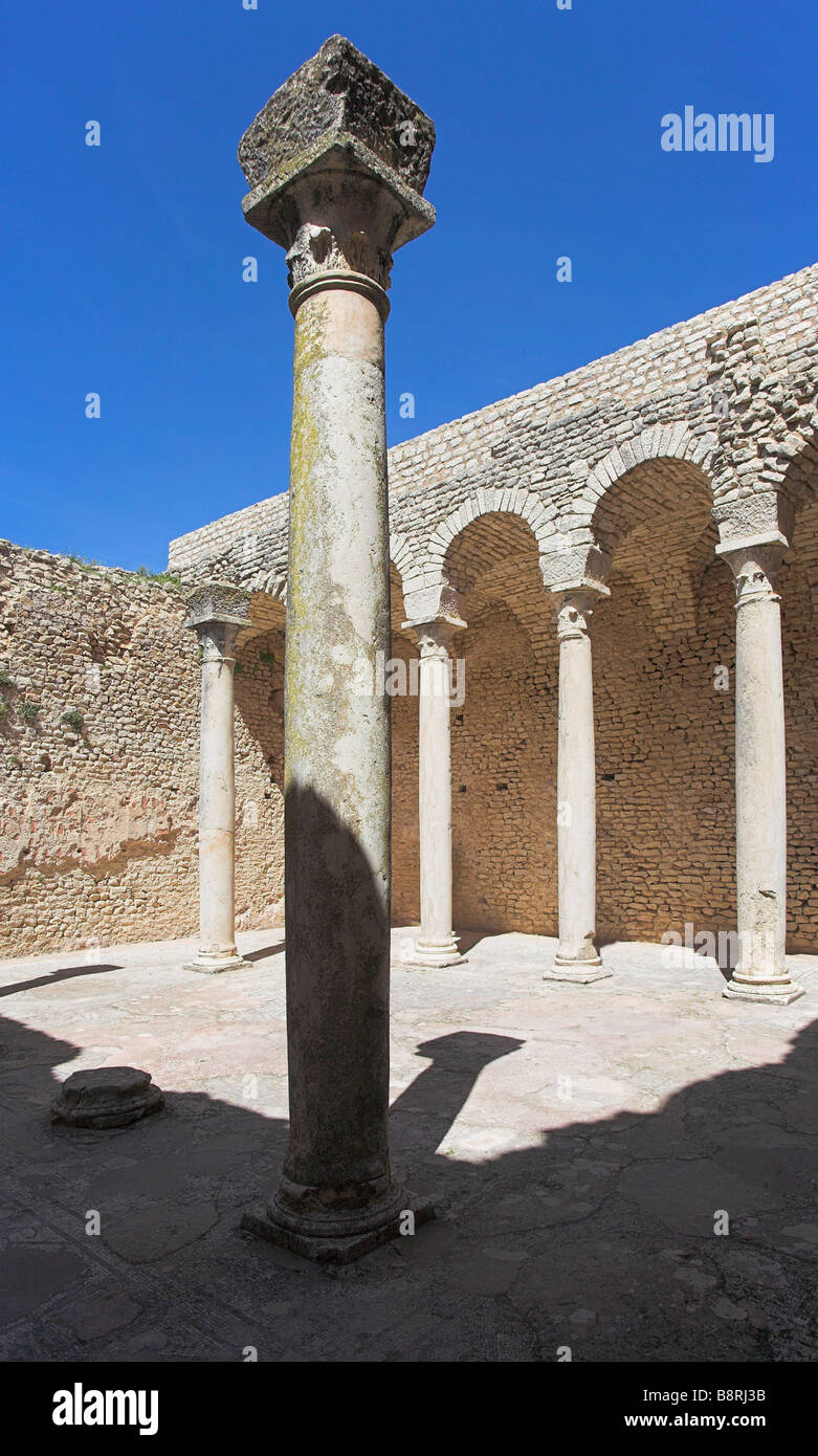 Thermes de Licinius, ville romaine de Dougga, le dire, la Tunisie. Dougga, la raconter, la Tunisie. Banque D'Images