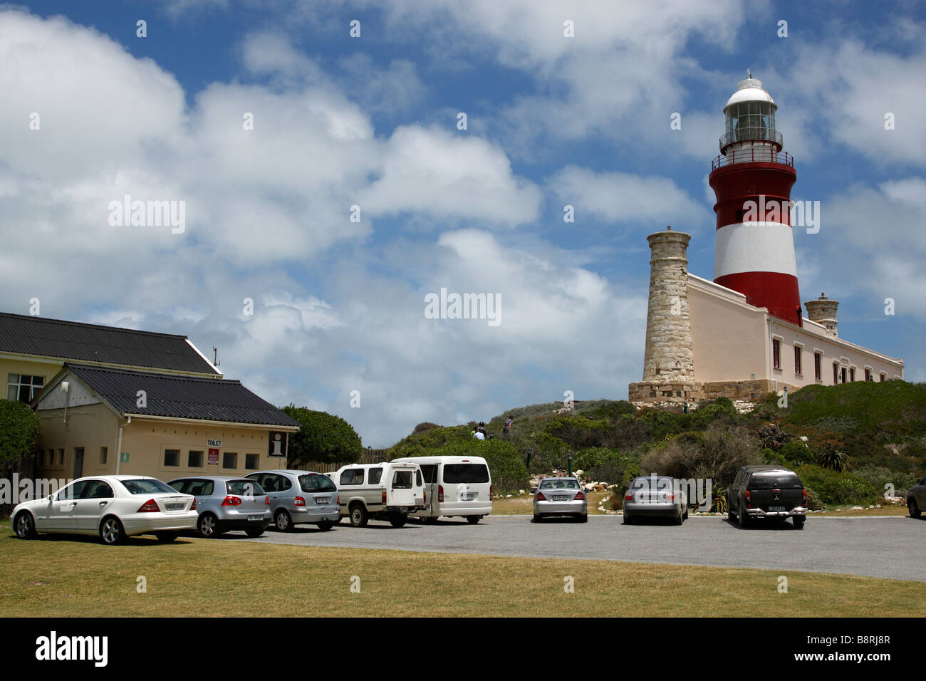 Cap agulhas lighthouse et musée construit en 1848 et restauré en 1988 l'Afrique du Sud Banque D'Images