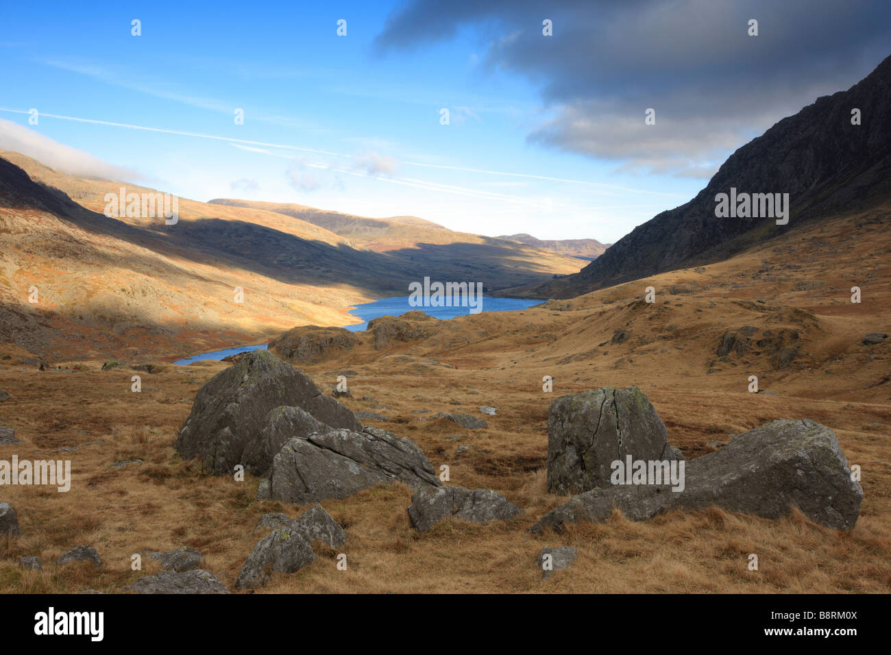 Llyn Cwm Idwal Ogwen de Snowdonia, Banque D'Images