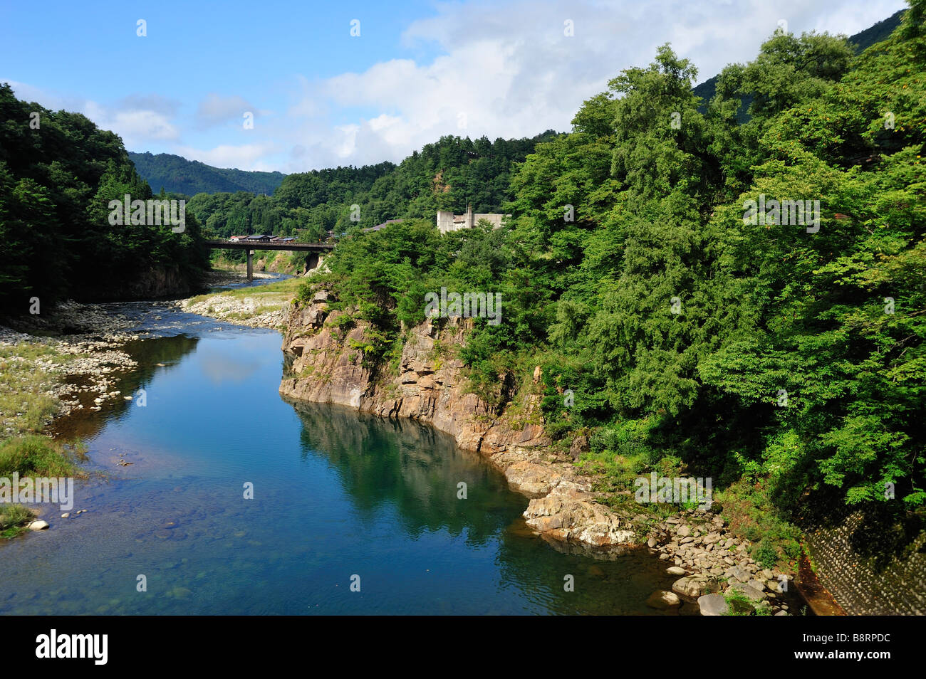 Shirokawa River, Shirakawa-go, préfecture de Gifu, Japon Banque D'Images