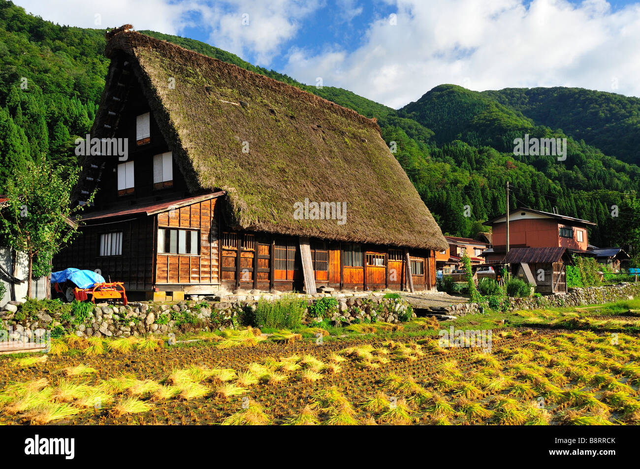 Ferme, Shirakawa-go, préfecture de Gifu, Japon Banque D'Images