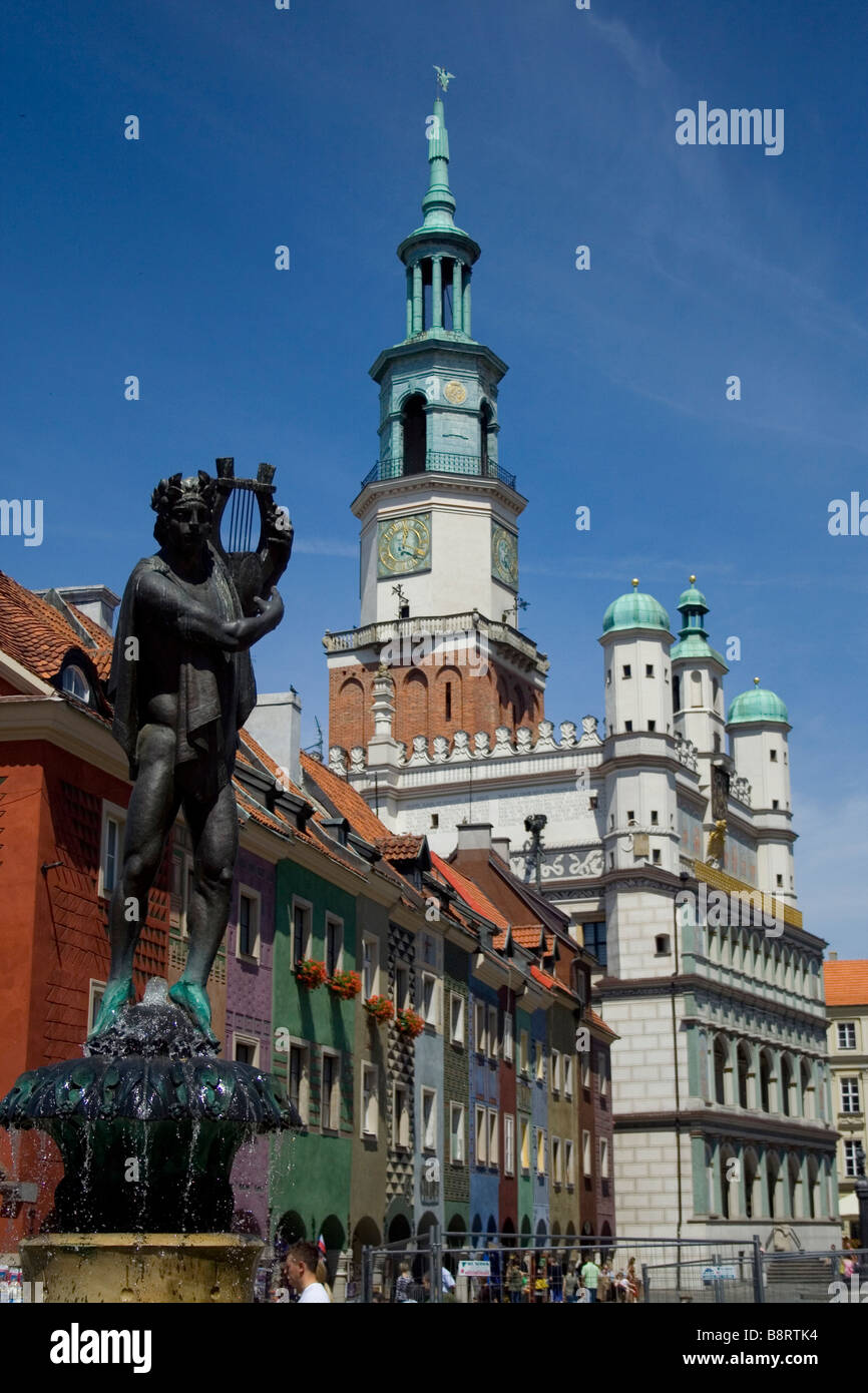 Hôtel de Ville Renaissance, dans le vieux carré, Poznan, Pologne, voïvodie de Lublin Banque D'Images