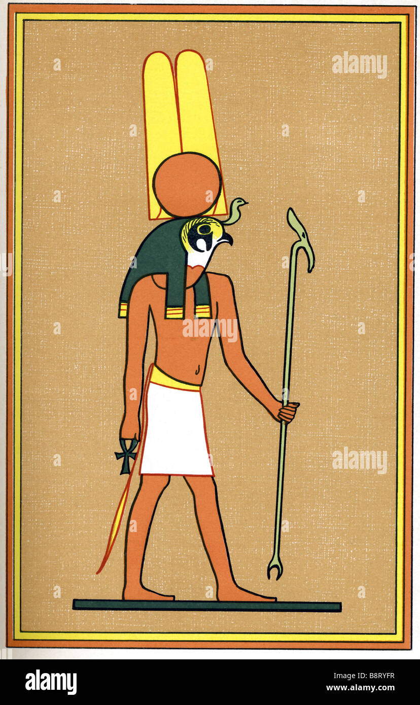 dieu égyptien Montu, également connu sous le nom de Methu et Seigneur de Thèbes Banque D'Images