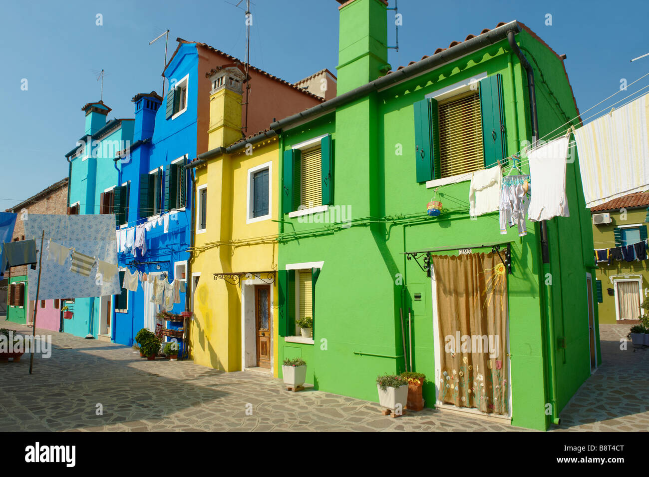 Maison colorée , Burano Italie Venise Banque D'Images