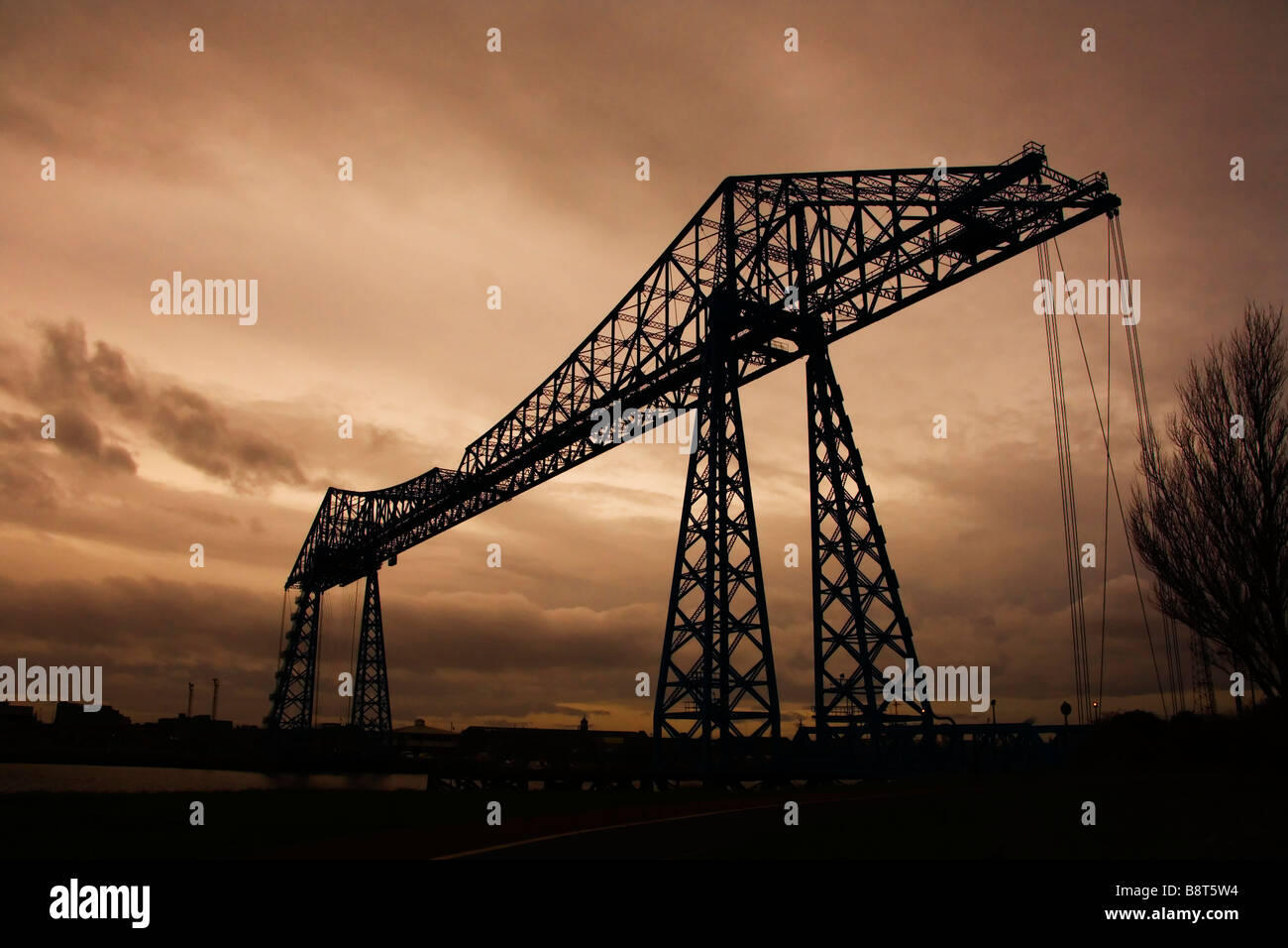Transporter bridge sur la rivière tees à Middlesborough, UK. Banque D'Images
