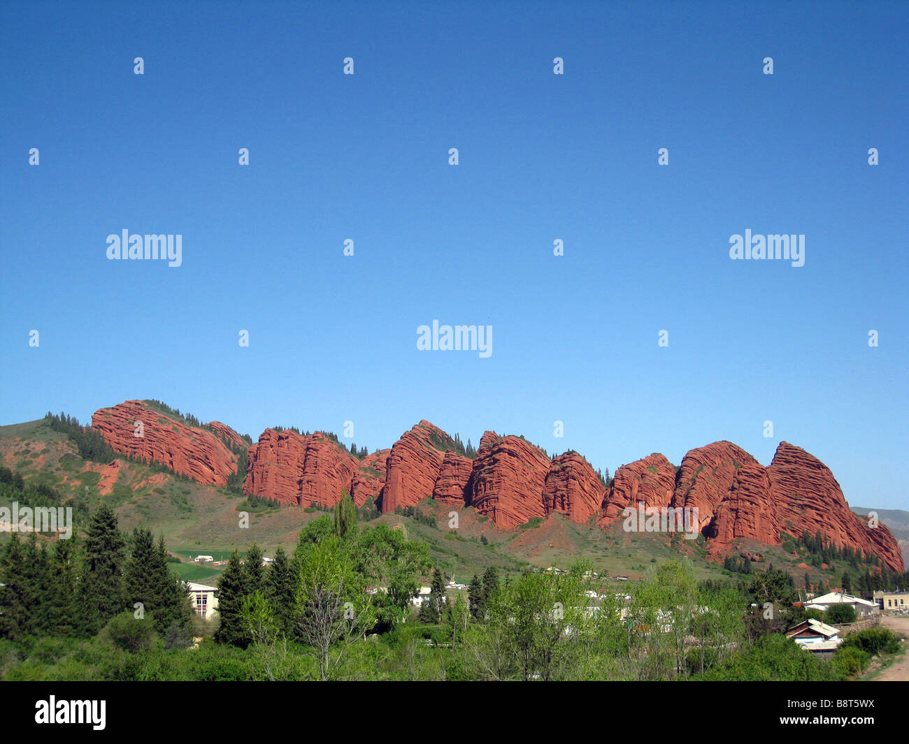 Sept sœurs rock formation près de Ala Archa Gorge, Kirghizistan Banque D'Images