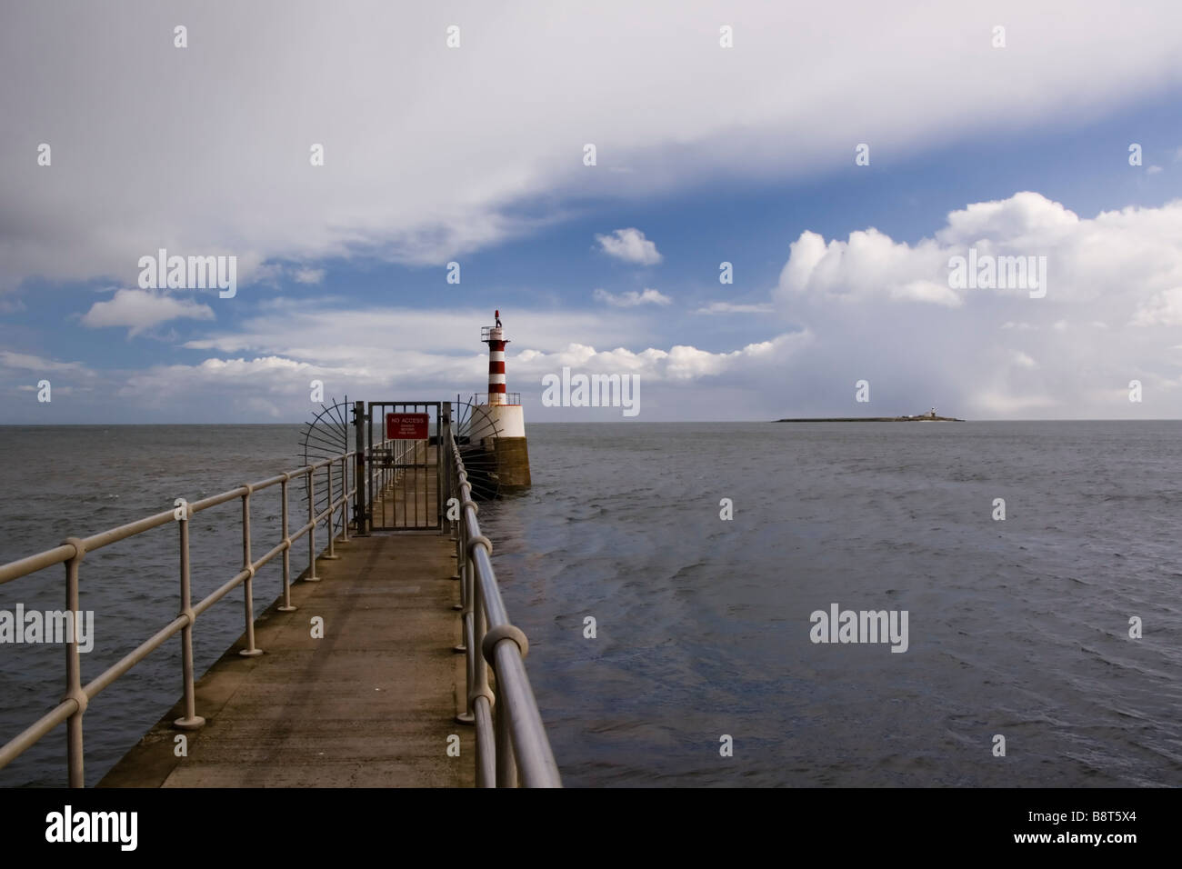La jetée de l'Amblève, dans le Northumberland. UK Banque D'Images