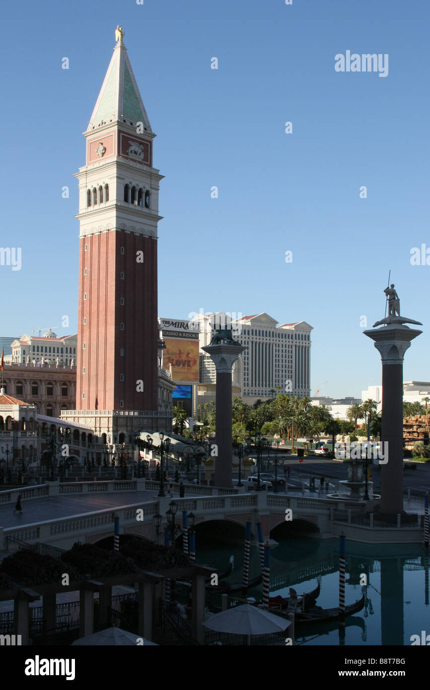 Réplique de Venise, au clocher, le Venetian Resort Hotel, Las Vegas Banque D'Images