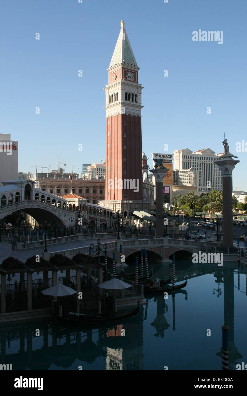 Réplique de Venise, au clocher, le Venetian Resort Hotel, Las Vegas Banque D'Images