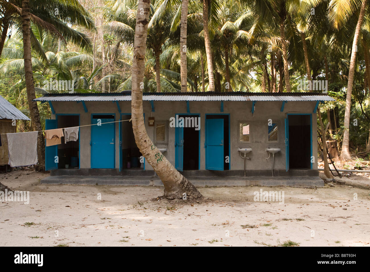 Andaman et Nicobar Inde Havelock Island resort sunrise bloc toilettes Banque D'Images