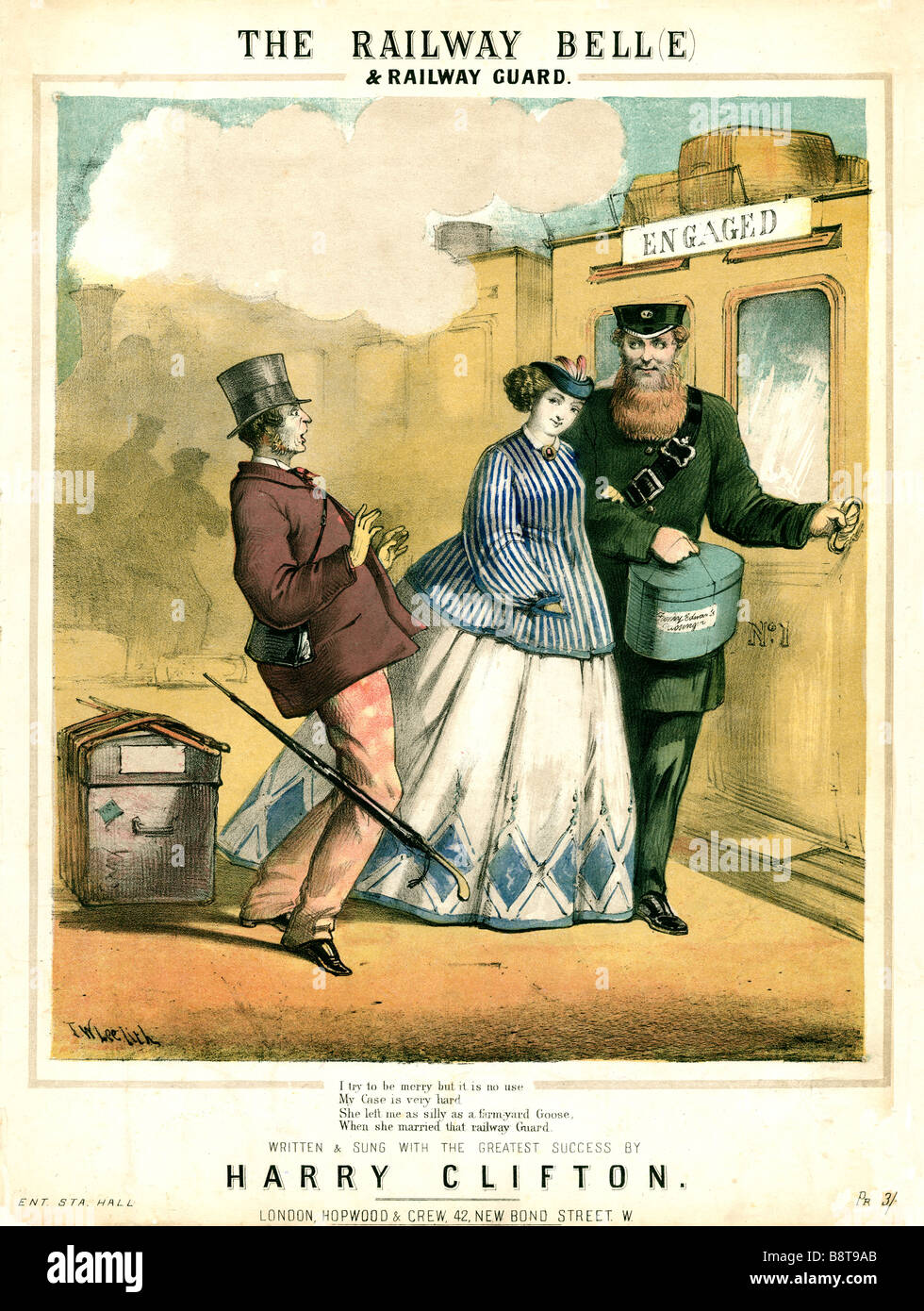 La belle musique de fer 1879 feuille de couverture pour une chanson sur le mans pauvres l'amour perdu à la garde de fer Banque D'Images