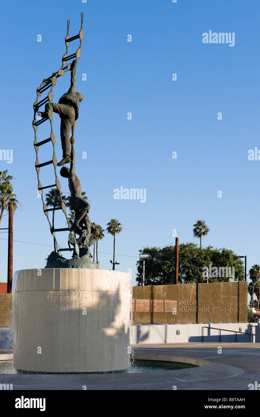 Marine marchande américaine Veterans Memorial, Harbor Boulevard, Port de Los Angeles, San Pedro, Californie Banque D'Images
