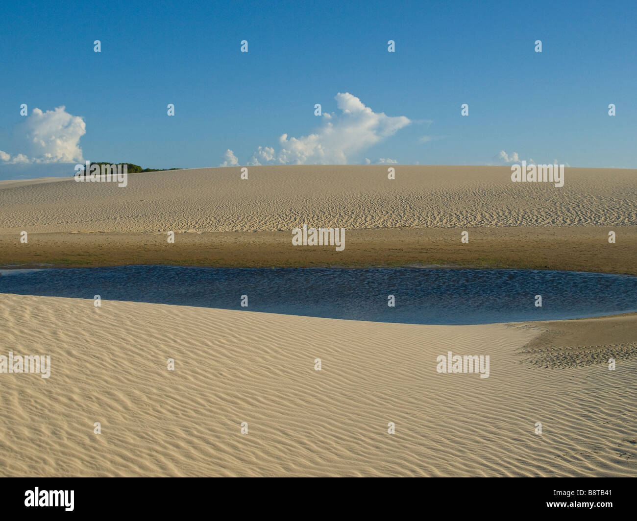 Lago Azul dans le parc national des Lençois Maranhenses, Etat du Maranhao, dans le nord-est du Brésil. Banque D'Images