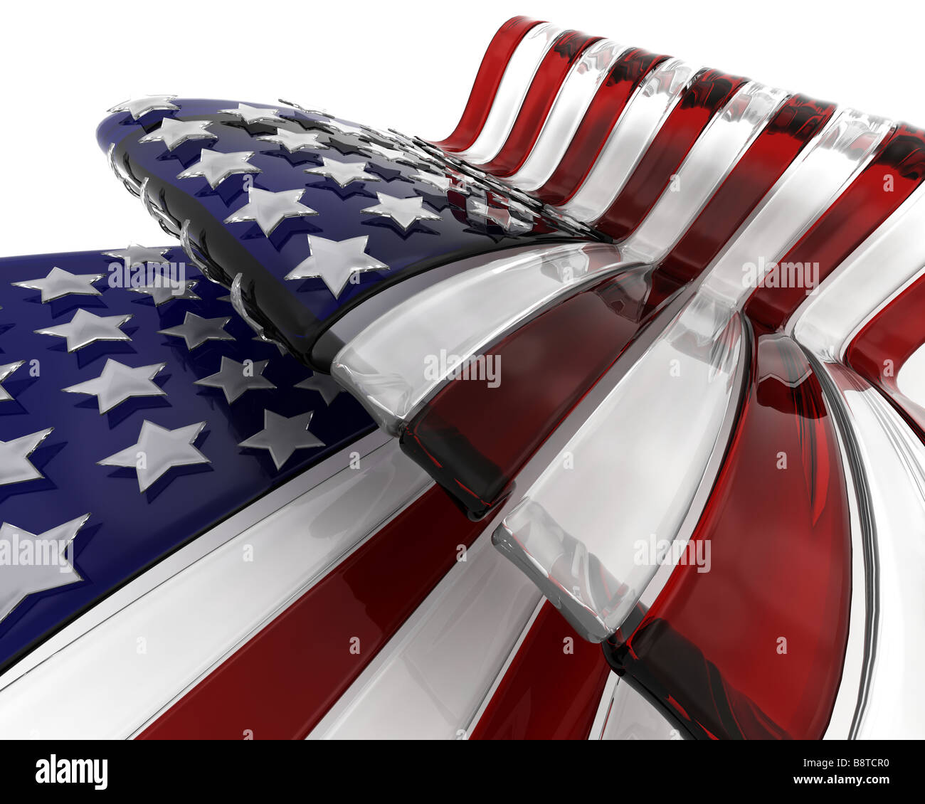 3D render of a glass drapeau Américain Banque D'Images