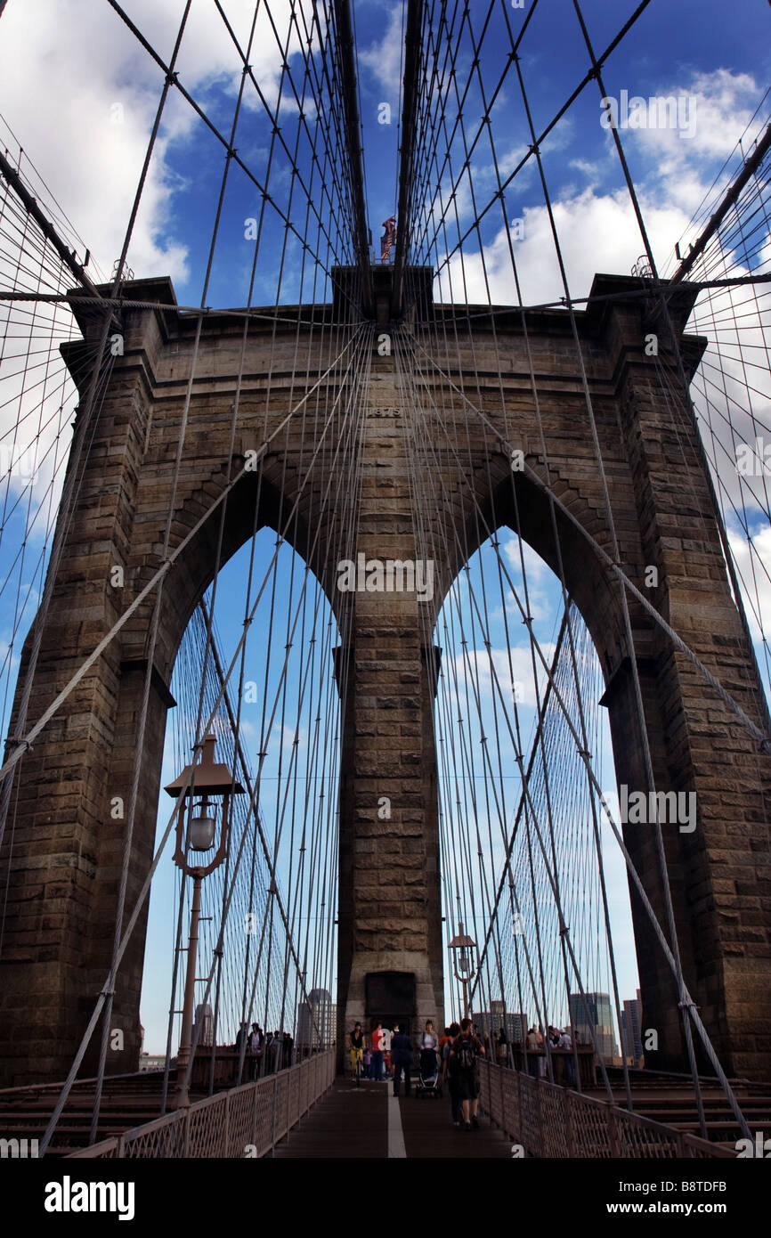Pont de Brooklyn Manhattan New York NY USA Banque D'Images