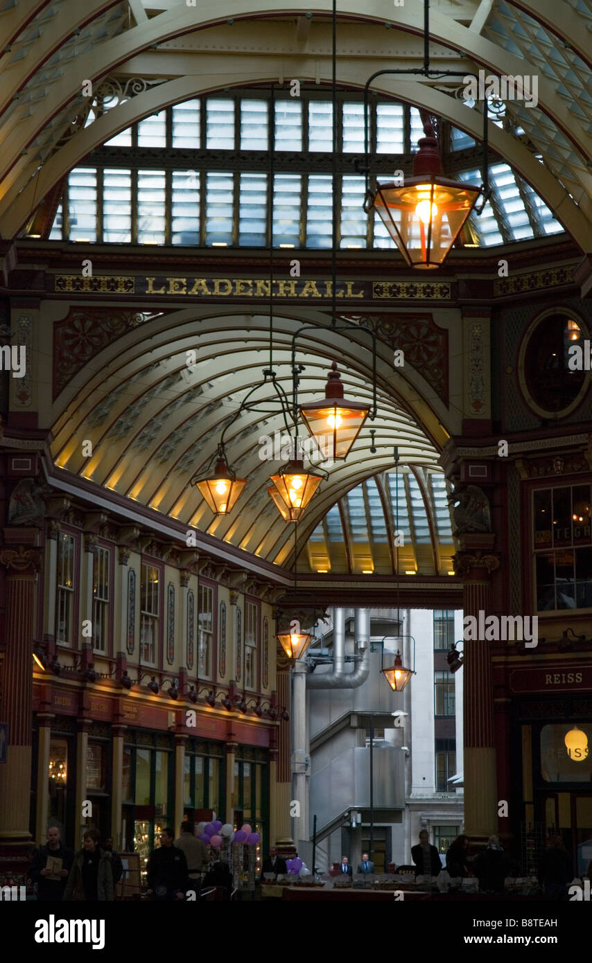 Leadenhall Market dans la ville de London, England UK Banque D'Images