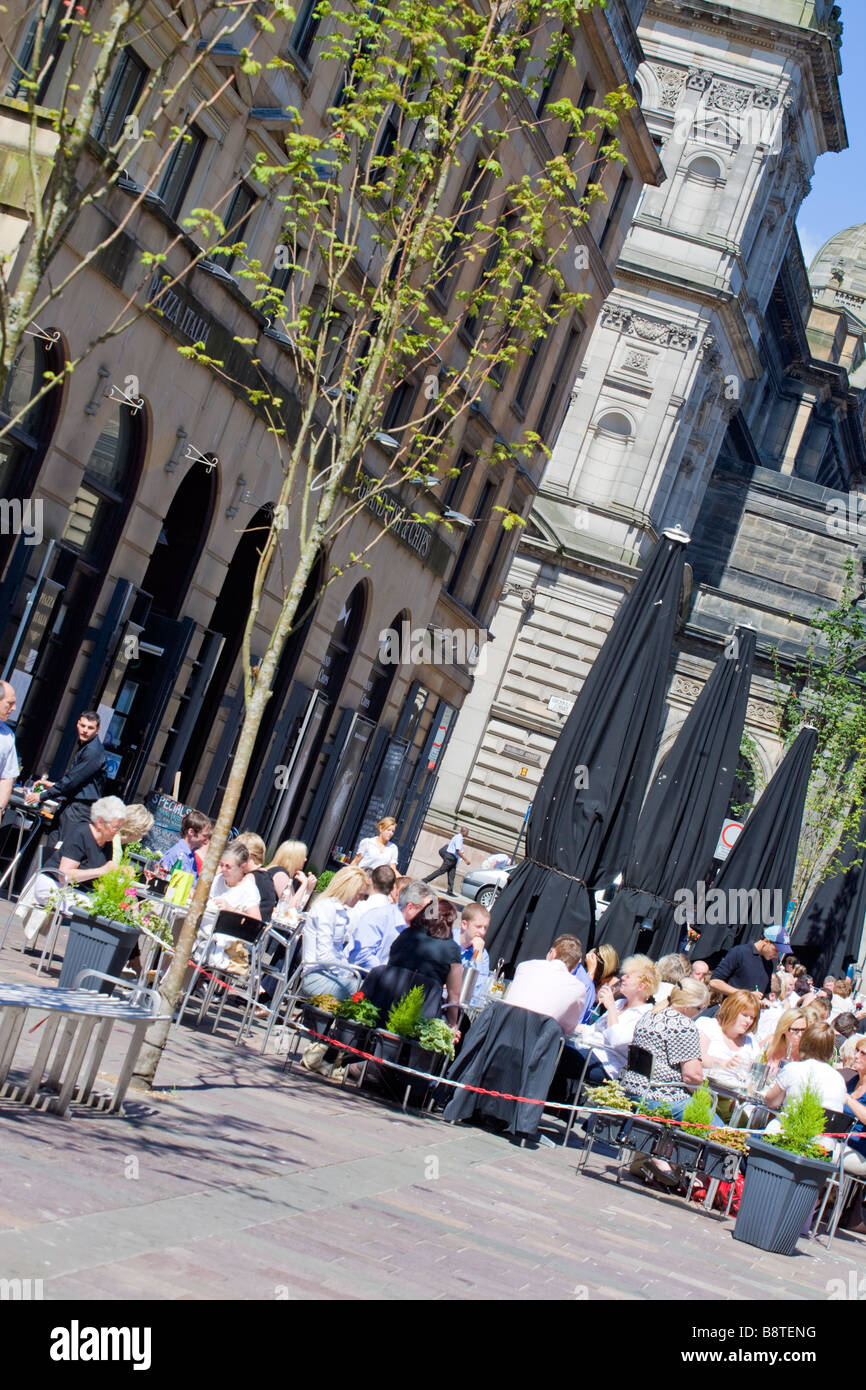 Café Restaurant à Merchant City Glasgow Banque D'Images