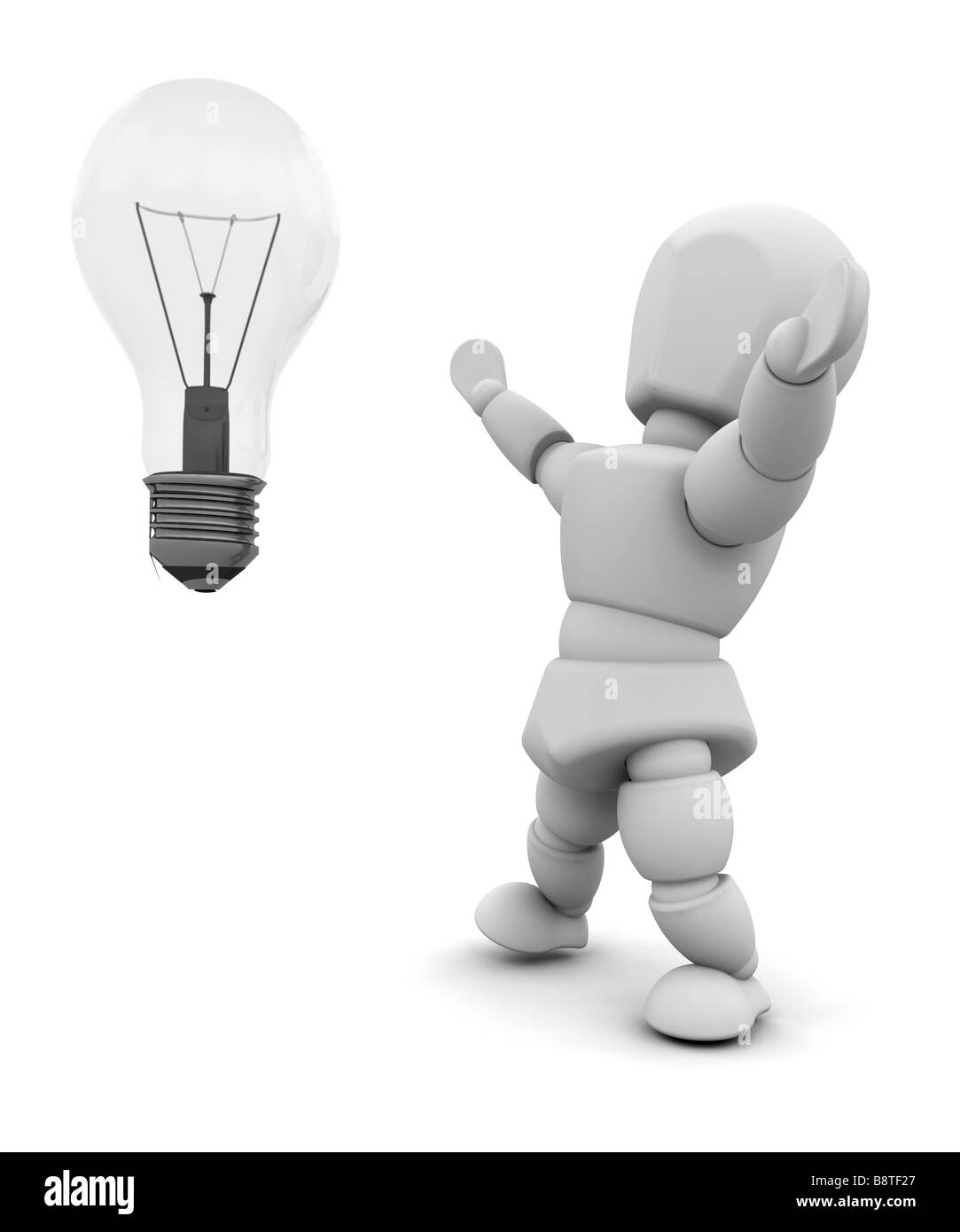 Personne with Light bulb Banque D'Images