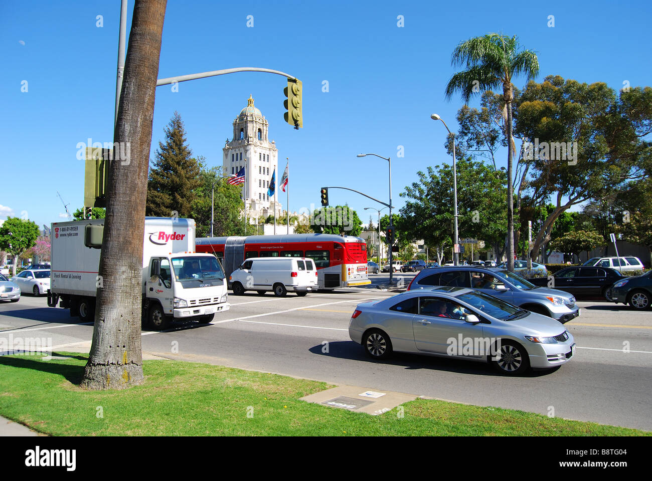 Santa Monica Boulevard, Beverly Hills, Los Angeles, Californie, États-Unis d'Amérique Banque D'Images