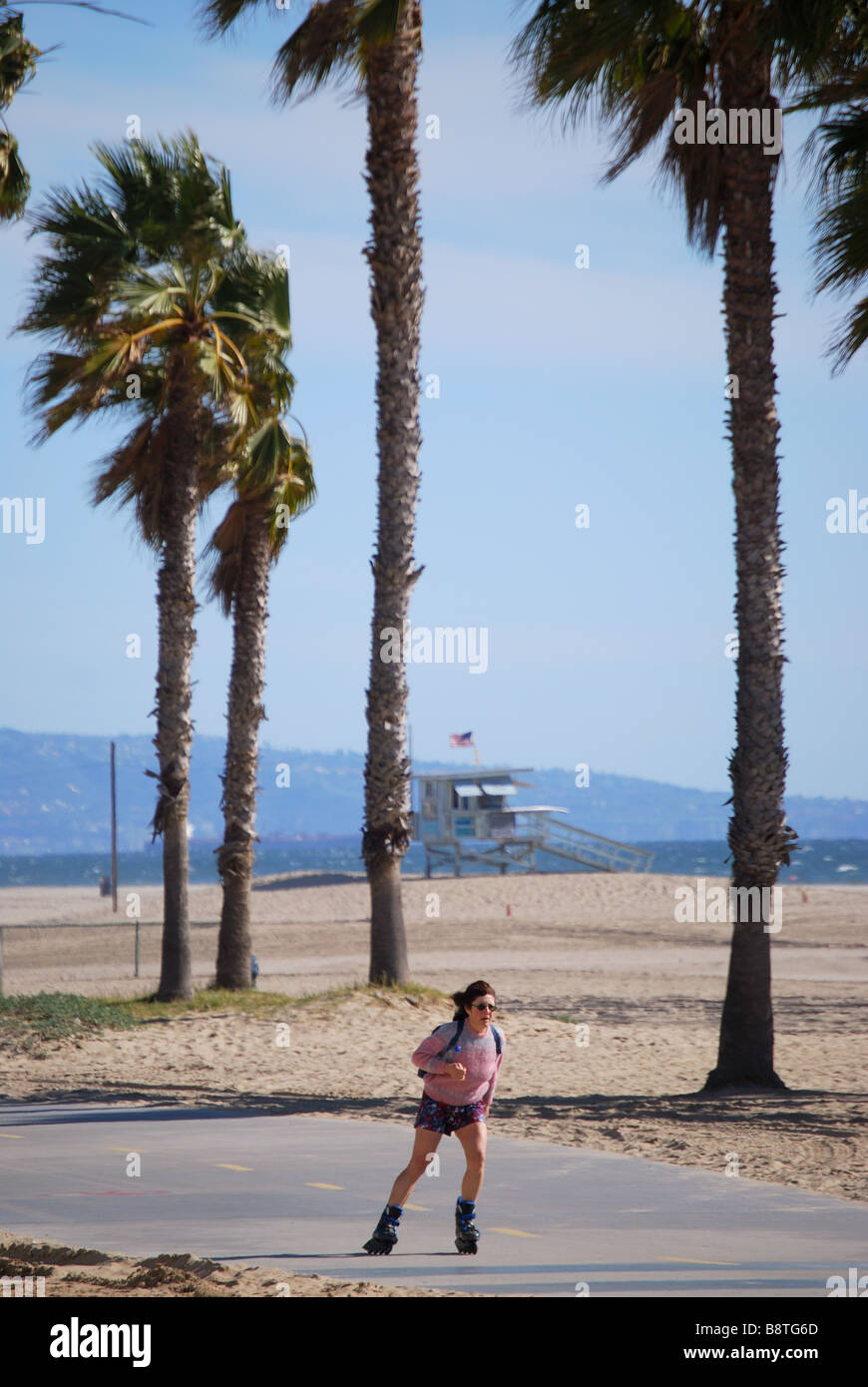 La plage de Santa Monica, Santa Monica, Los Angeles, Californie, États-Unis d'Amérique Banque D'Images