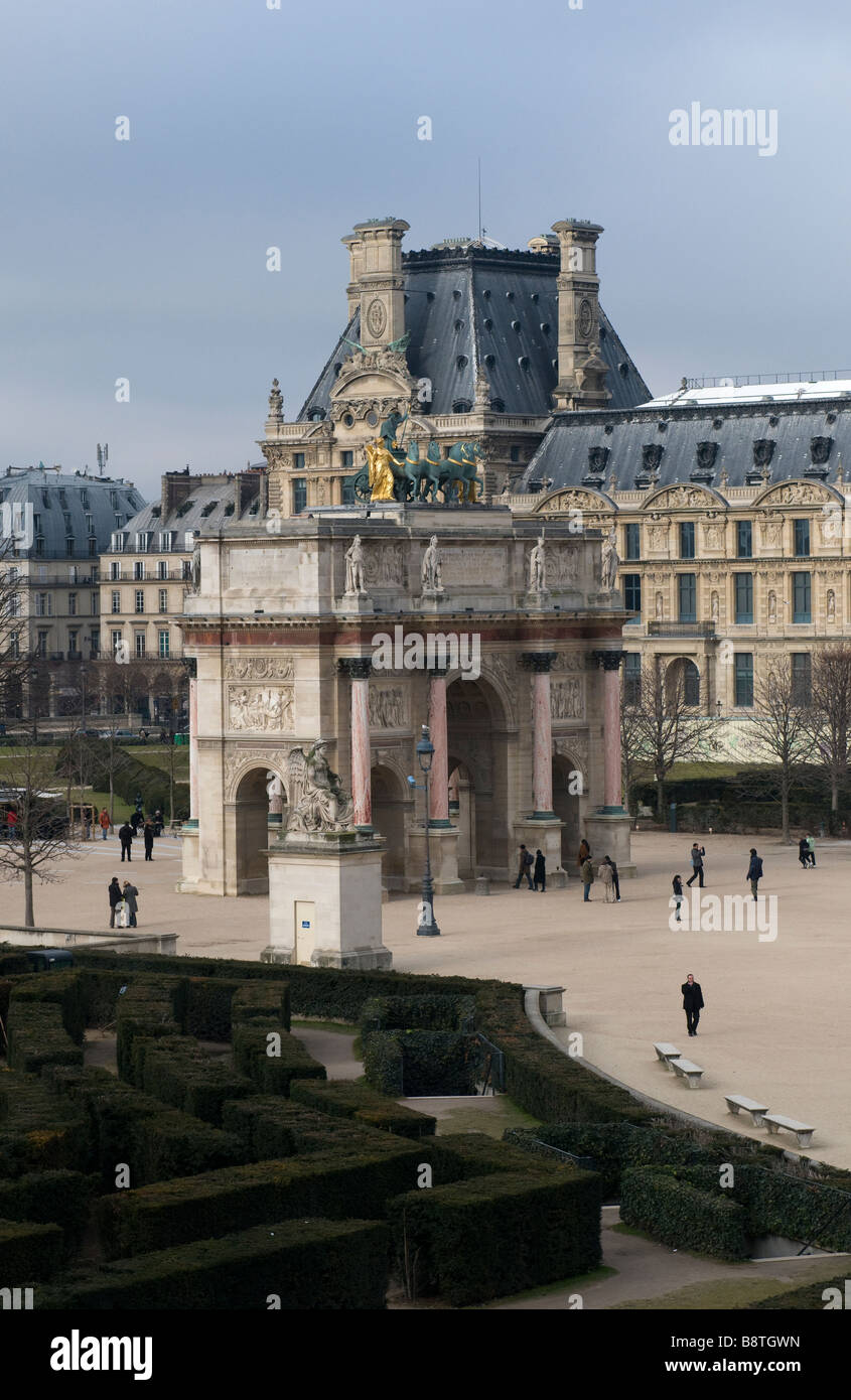 Arc de triomphe du Carrousel à Paris, France Banque D'Images