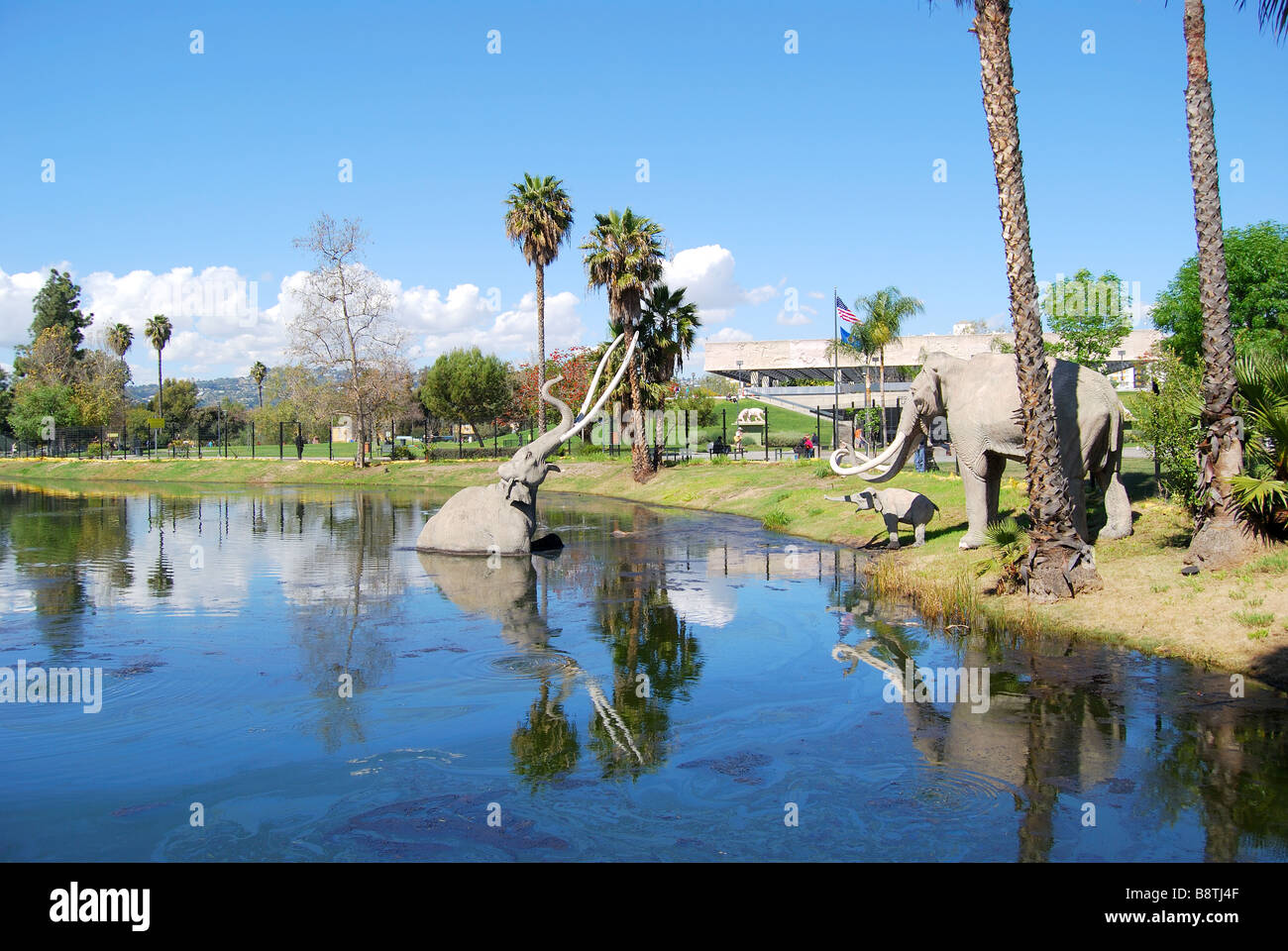 La Brea Tar Pits, Hancock Park, Wilshire Boulevard, Los Angeles, Californie, États-Unis d'Amérique Banque D'Images