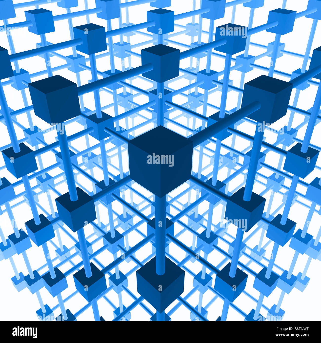La structure du réseau 3D. Banque D'Images