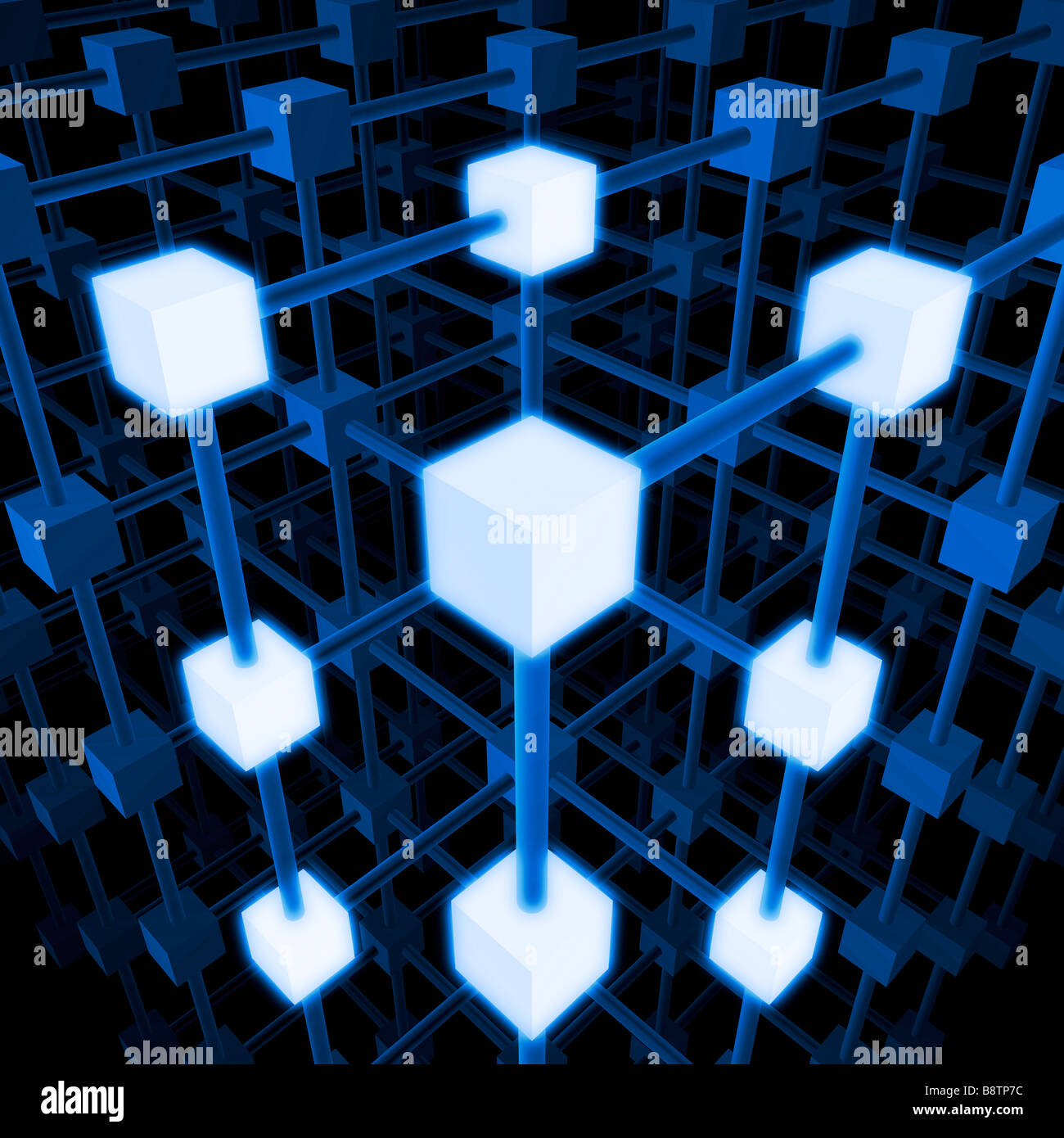 La structure du réseau 3D. Banque D'Images