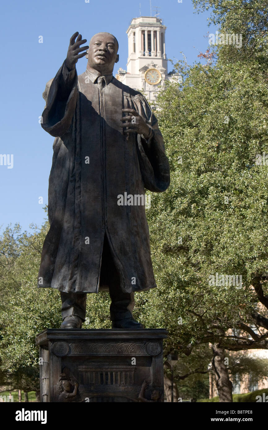 Martin Luther King Jr statue sur le campus de l'Université du Texas Banque D'Images