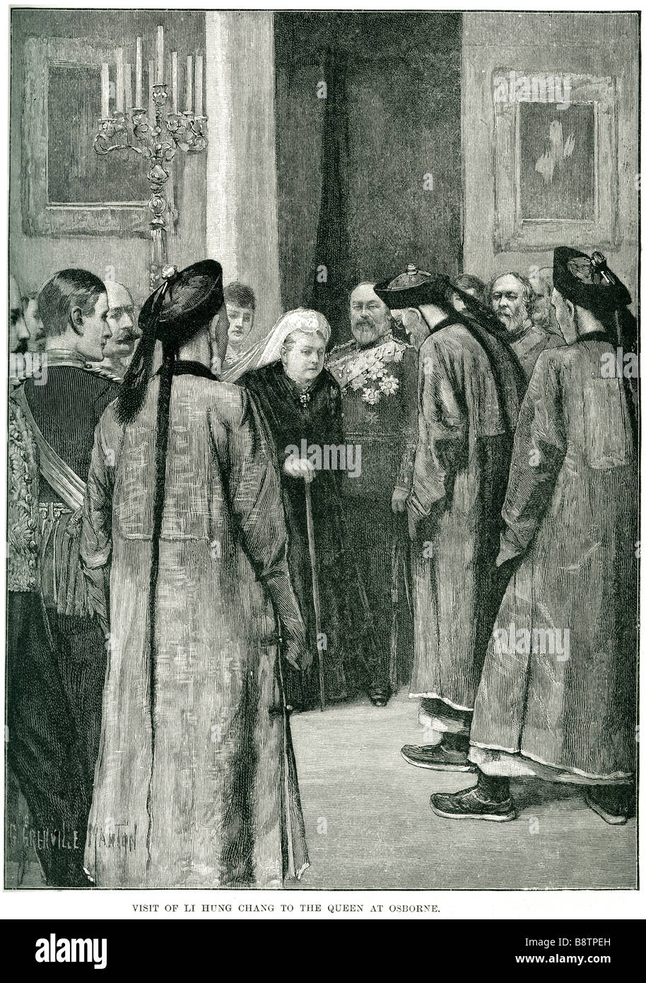 Visite de Li hung chang à la reine à Osborne Li Hongzhang, Marquis Suyi de première classe, GCVO, (février 15, 1823 - Novembe Banque D'Images