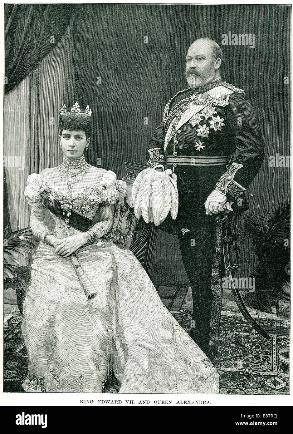 Le roi Édouard VII et La Reine Alexandra Édouard VII (Albert Edward ; 9 Novembre 1841 - 6 mai 1910) fut roi du Royaume-Uni et Banque D'Images