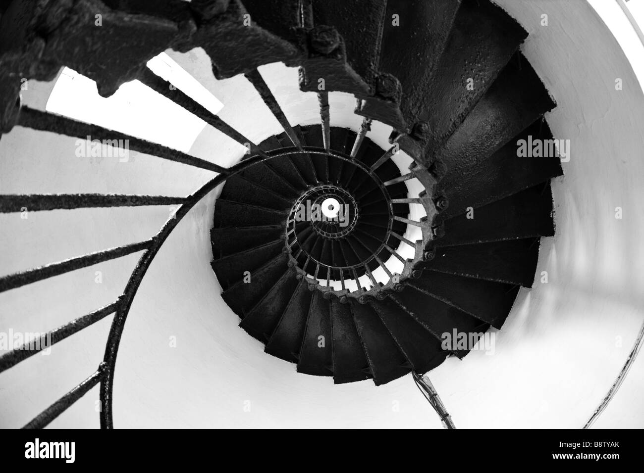 Escalier ouvert Newel phare des îles de la Mer Rouge Egypte Frère Banque D'Images