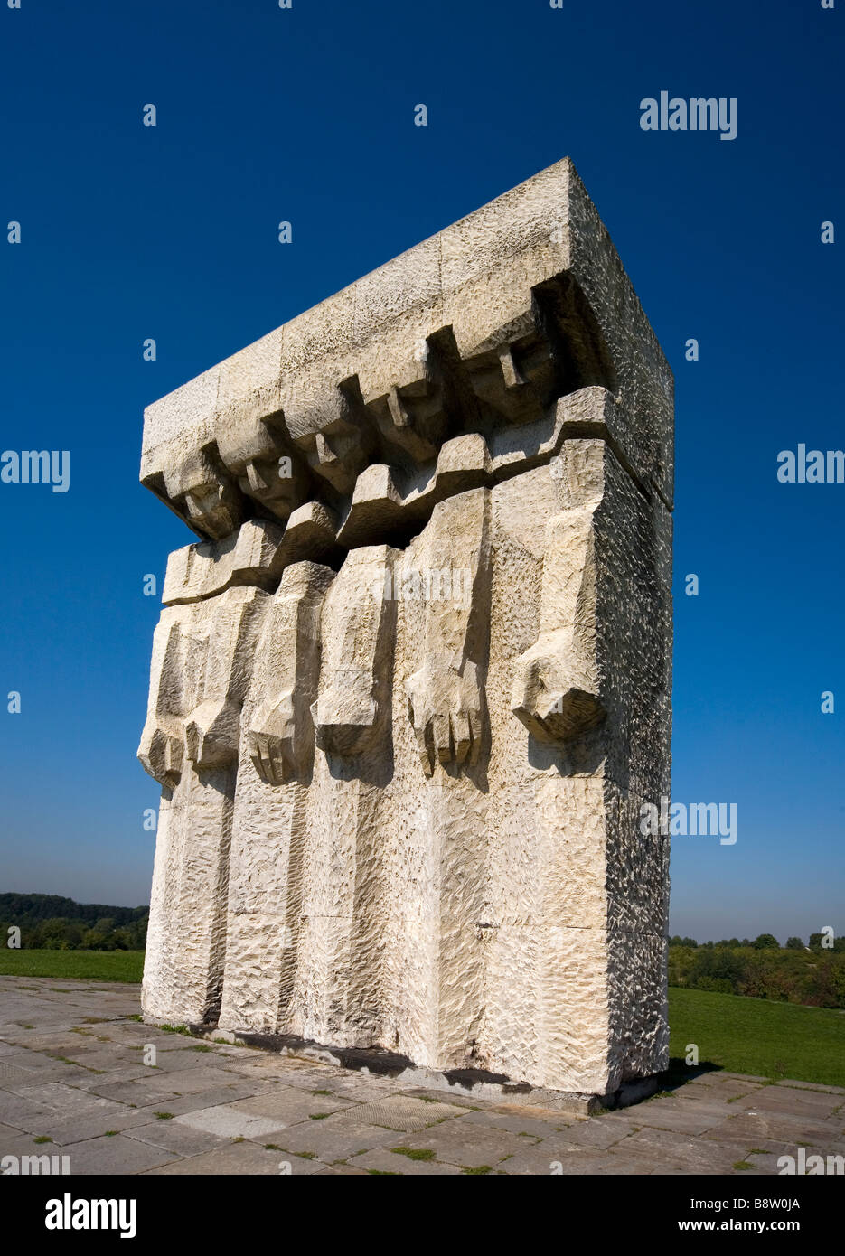 Sur le site du mémorial du camp de concentration Nazi Plaszow Cracovie Pologne Banque D'Images