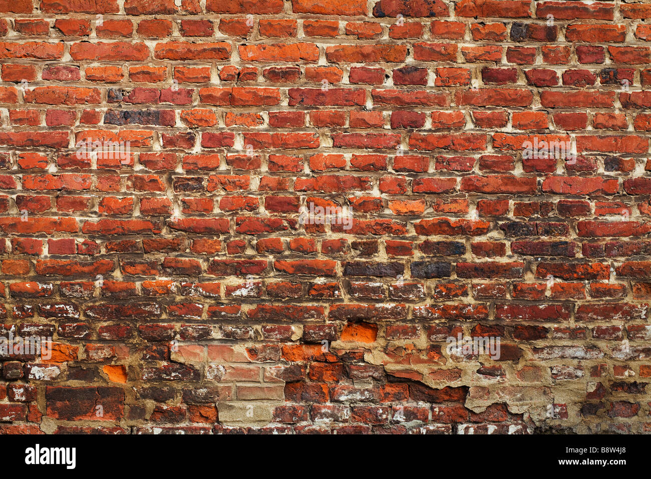 Grunge texture de la brique rouge très vieux mur Banque D'Images
