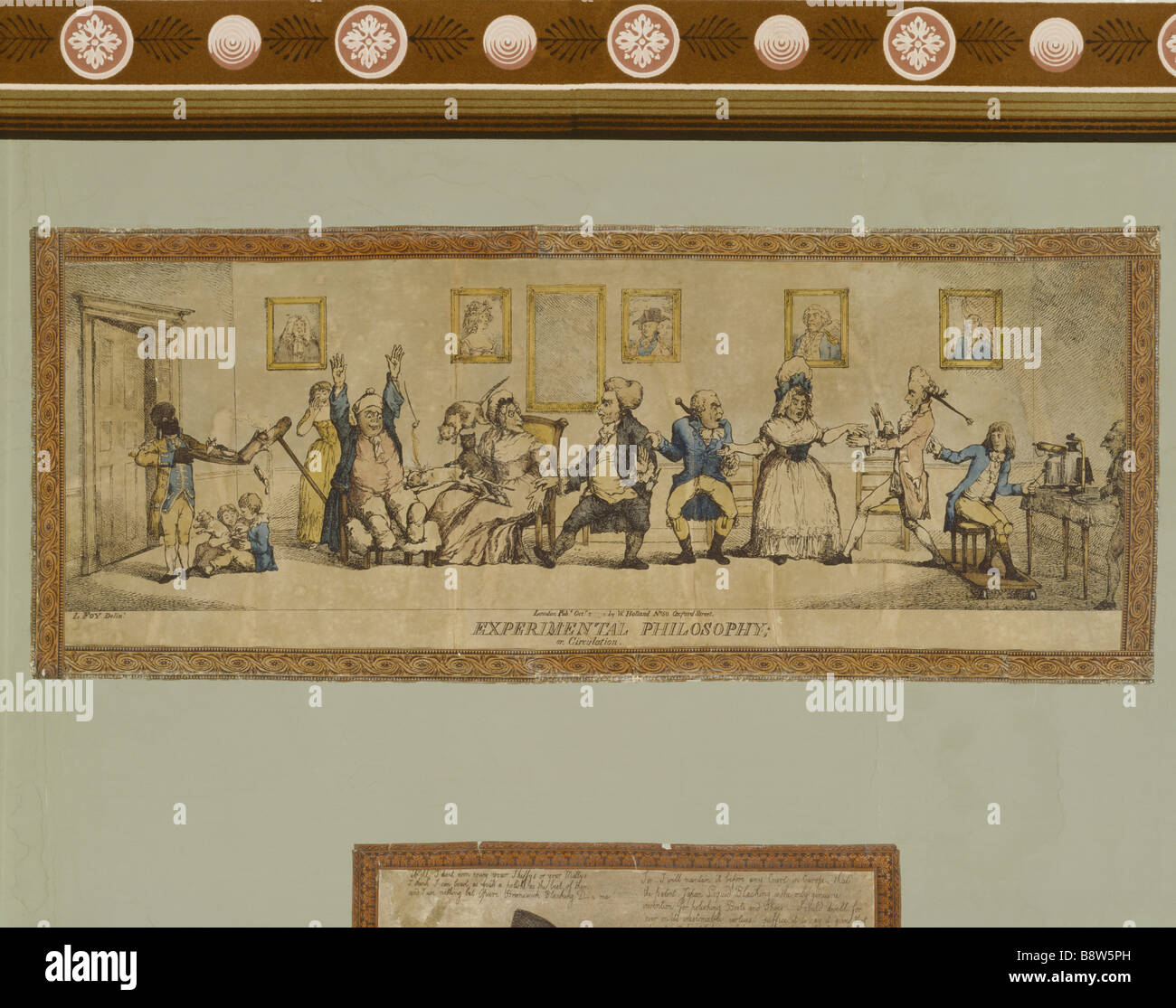 La Philosophie Expérimentale ou pratique par l Foy nº 1 dans la chambre de l'abbaye de Calke Caricature Banque D'Images