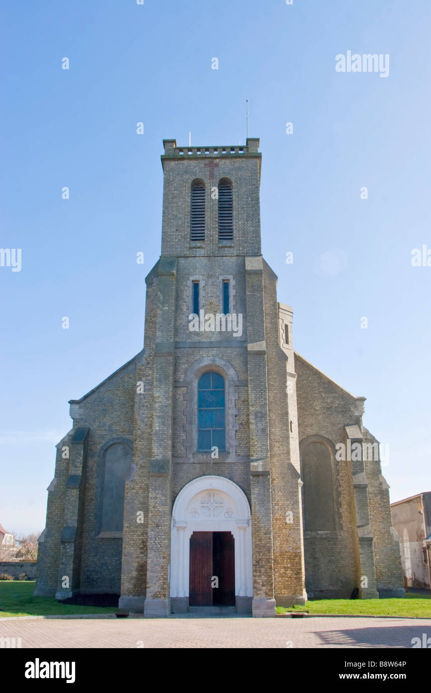 Vieille église à Sangatte, dans le Pas-de-Calais, France Banque D'Images