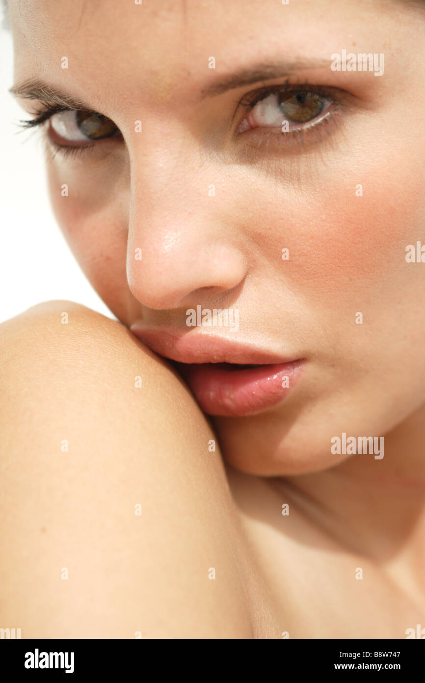 Close up Portrait of Beauty Woman Banque D'Images