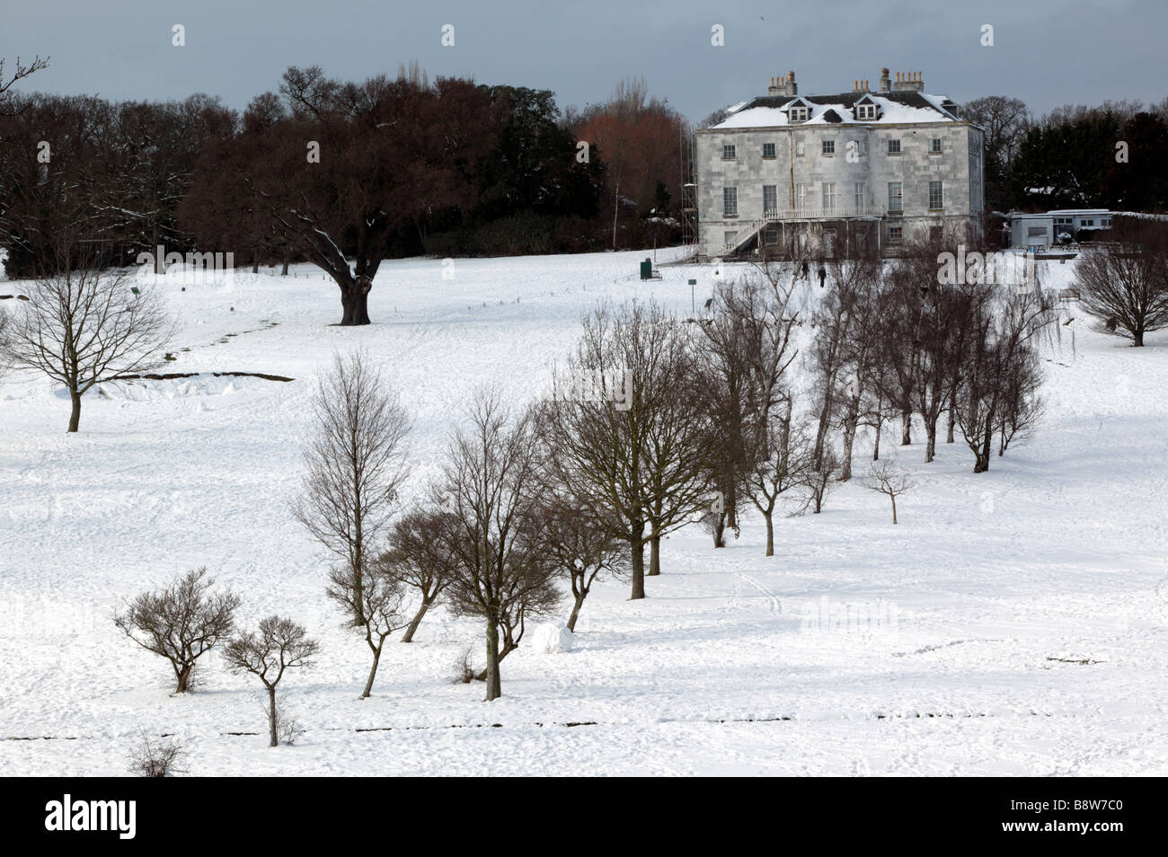 L'hiver, l'atmosphère de l'hôtel particulier de l'ensemble du parcours de golf en Beckenham Place Park, Lewisham Banque D'Images