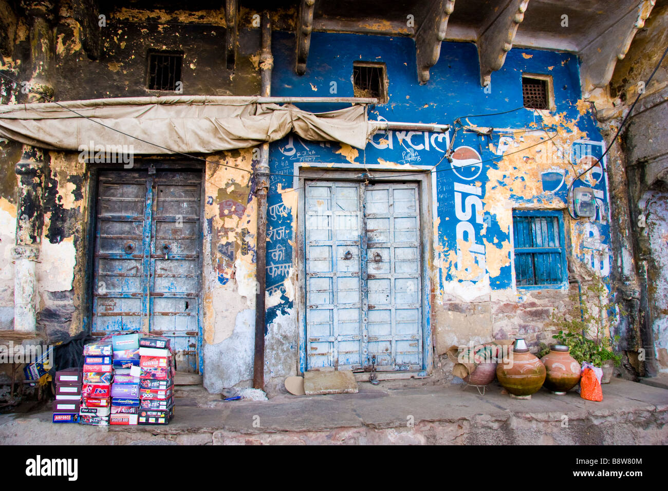 Ancienne boutique/Pushkar Rajasthan Inde Banque D'Images
